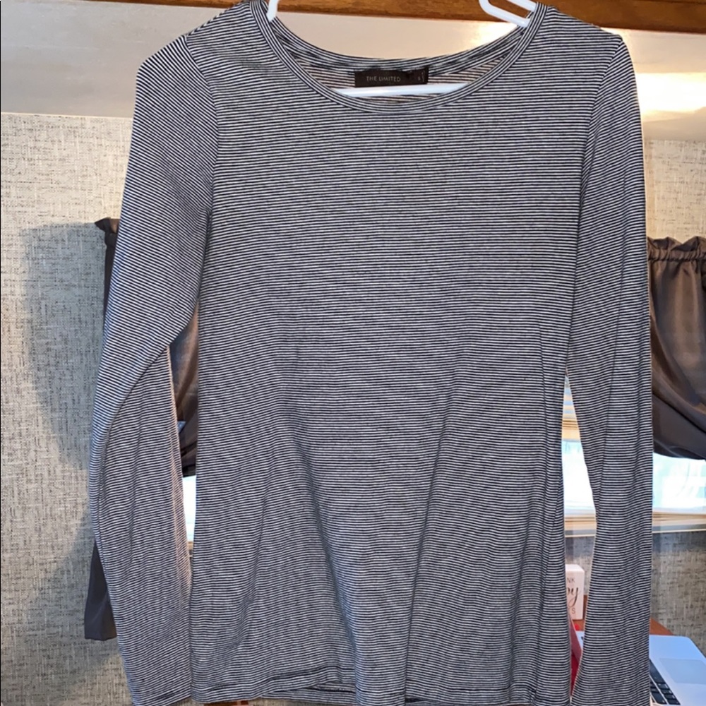 The Limited Black and White small striped shirt